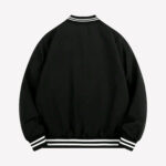 Men’s Black Striped Trim Varsity Jacket (1)